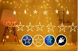 Vianočný LED svetelný záves – hviezdy