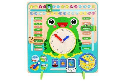 Drevený detský interaktívny kalendár - Žaba