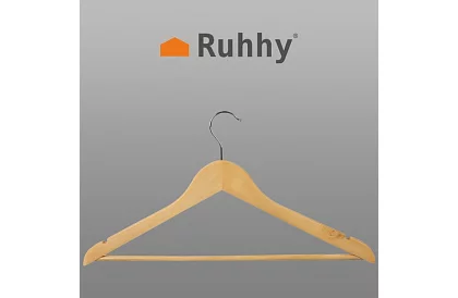 Drevené ramienka na odevy – sada 10 kusov