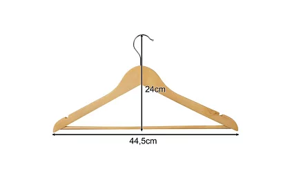 Drevené ramienka na odevy – sada 10 kusov
