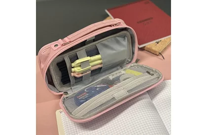 Školské puzdro - ružová pera s uchom