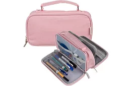 Školské puzdro - ružová pera s uchom