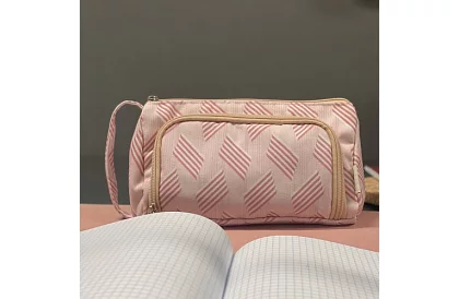 Školské puzdro - ružová pera s vzorom