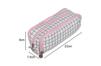 Rozšíriteľné školské puzdro - károvaný peračník