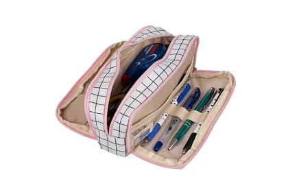 Rozšíriteľné školské puzdro - károvaný peračník