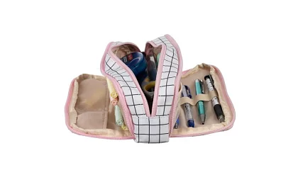 Rozšíriteľné školské puzdro - károvaný peračník