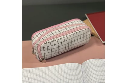 Rozšíriteľné školské puzdro - károvaný peračník