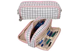 Rozšíriteľné školské puzdro - károvaný peračník