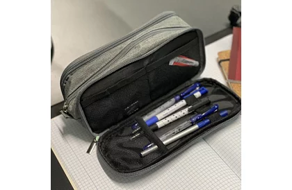 Rozšíriteľné školské puzdro - šedý peračník