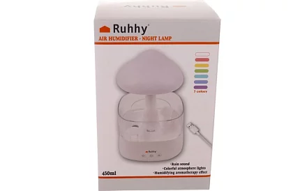 Zvlhčovač s led nočnou lampou s efektom dopadajúceho dažďa