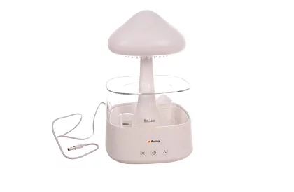 Zvlhčovač s led nočnou lampou s efektom dopadajúceho dažďa