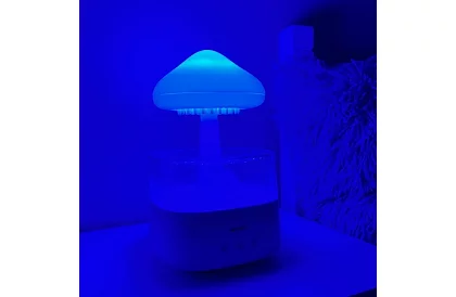 Zvlhčovač s led nočnou lampou s efektom dopadajúceho dažďa