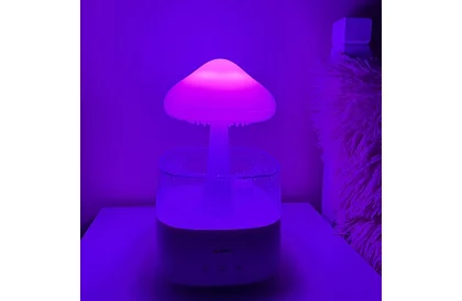 Zvlhčovač s led nočnou lampou s efektom dopadajúceho dažďa