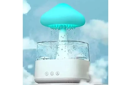 Zvlhčovač s led nočnou lampou s efektom dopadajúceho dažďa