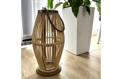 Bambusová lampa - svietnik 23 x 40 cm