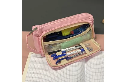 Školské puzdro - ružová pera s uchom