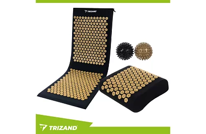 Zdravotná akupresúrna podložka s vankúšom a 2 masážnymi guľôčkami