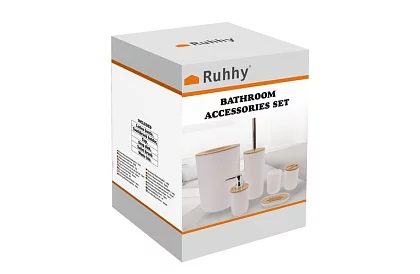 Kúpeľňové doplnky - biela sada 6 kusov