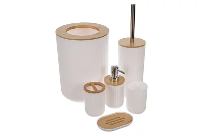 Kúpeľňové doplnky - biela sada 6 kusov