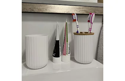 Kúpeľňové doplnky - biela sada 6 kusov