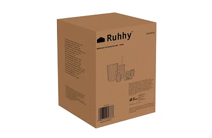 Kúpeľňové doplnky - biela sada 6 kusov