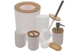 Kúpeľňové doplnky - biela sada 6 kusov