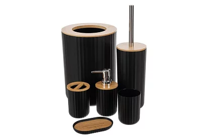 Kúpeľňové doplnky - čierna sada 6 kusov