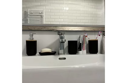 Kúpeľňové doplnky - čierna sada 6 kusov