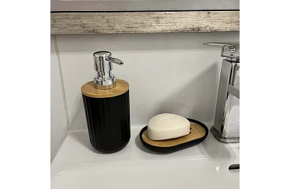 Kúpeľňové doplnky - čierna sada 6 kusov