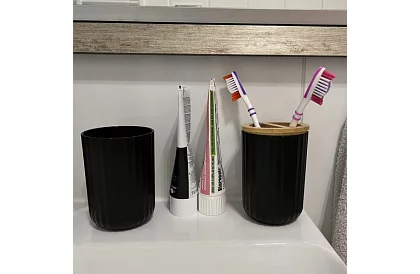 Kúpeľňové doplnky - čierna sada 6 kusov