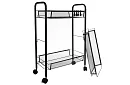 Mobilný pojazdný regál - 65 x 25 x 44 cm