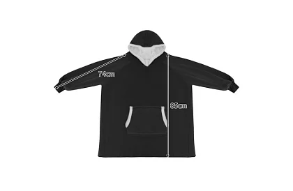 Veľká oversize mikina - čierna deka