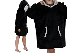 Veľká oversize mikina - čierna deka