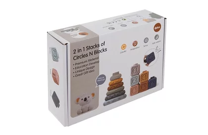 Mäkké senzorické bloky pre deti – sada 12 ks + medvedík Koala