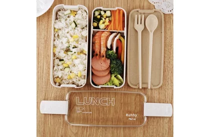 Svačinový box s príborom - obedový box 750ml