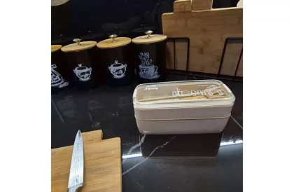 Svačinový box s príborom - obedový box 750ml