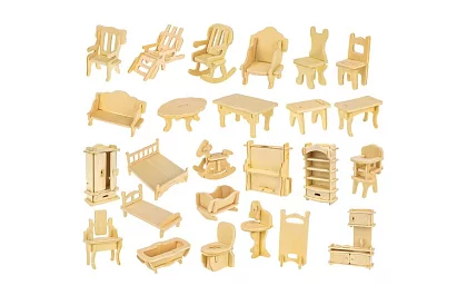 Drevený nábytok do domčeka pre bábiky