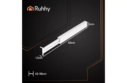 Nastaviteľné organizéry do zásuviek - biely - sada 4 kusov