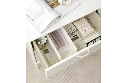 Nastaviteľné organizéry do zásuviek - biely - sada 4 kusov