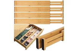 Nastaviteľné organizéry do zásuviek — sada 4 kusov