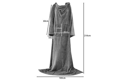 Televízna deka - župan XXL - Svetlo šedá