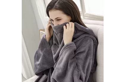 Televízna deka - župan XXL - Svetlo šedá