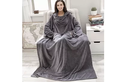 Televízna deka - župan XXL - Svetlo šedá