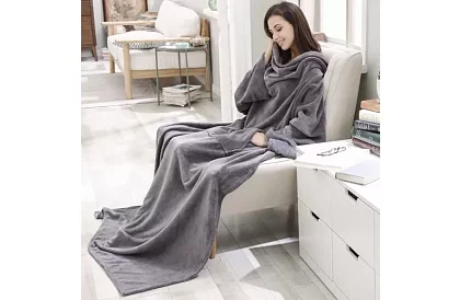 Televízna deka - župan XXL - Svetlo šedá