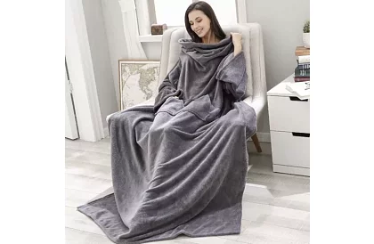 Televízna deka - župan XXL - Svetlo šedá