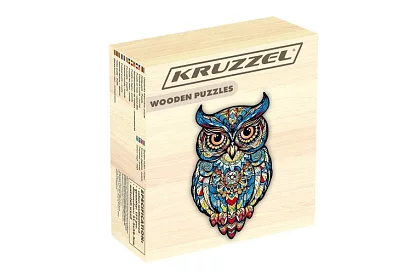 Drevené puzzle sova - 177 dielov - 38 x 21,5 cm