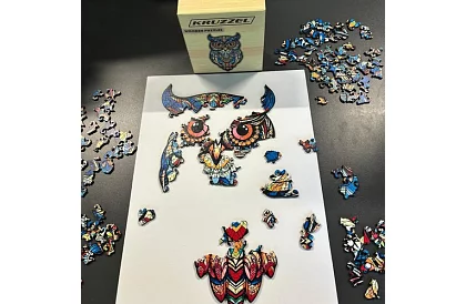 Drevené puzzle sova - 177 dielov - 38 x 21,5 cm