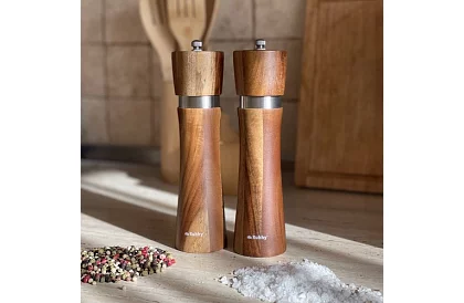 Akáciové ručné mlynčeky na korenie – sada 2 kusy