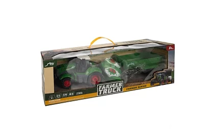 Traktor s naklápacím prívesom na diaľkové ovládanie