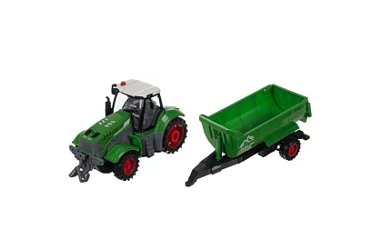 Traktor s naklápacím prívesom na diaľkové ovládanie